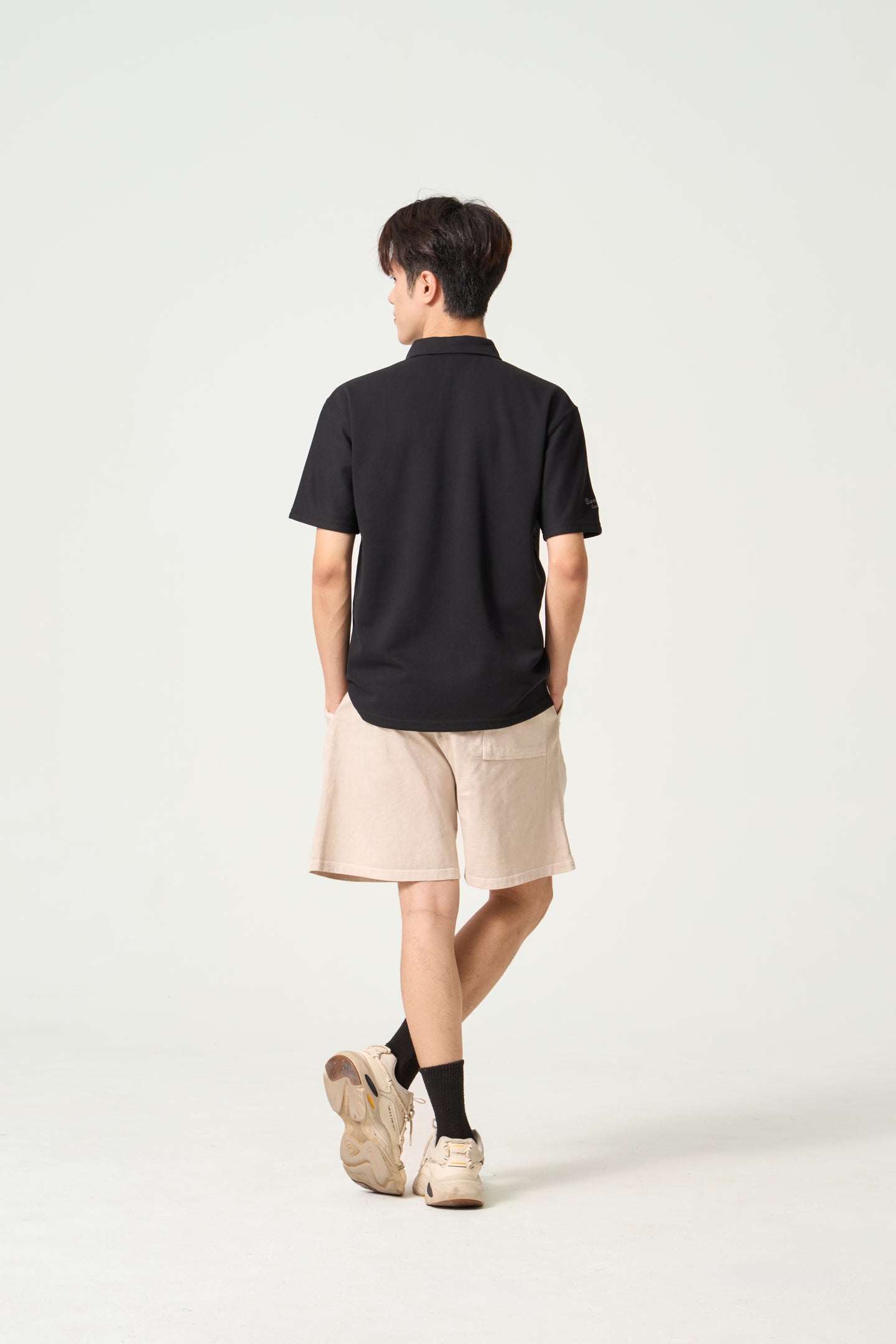 Simply . Unisex Casual Oversized Polo (Black) - Simply